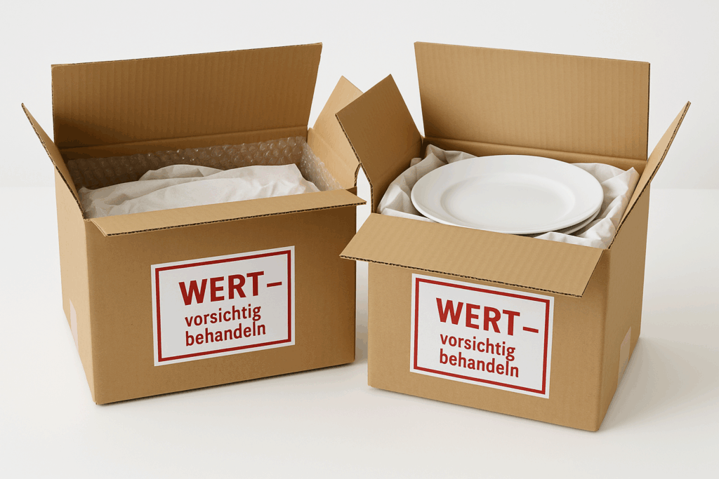 Wert(gegenstände) vorsichtig behandeln